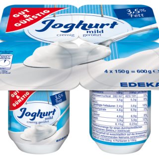 Hersteller ruft „GUT&GÜNSTIG“ 4er Joghurt via Edeka und Marktkauf zurück
